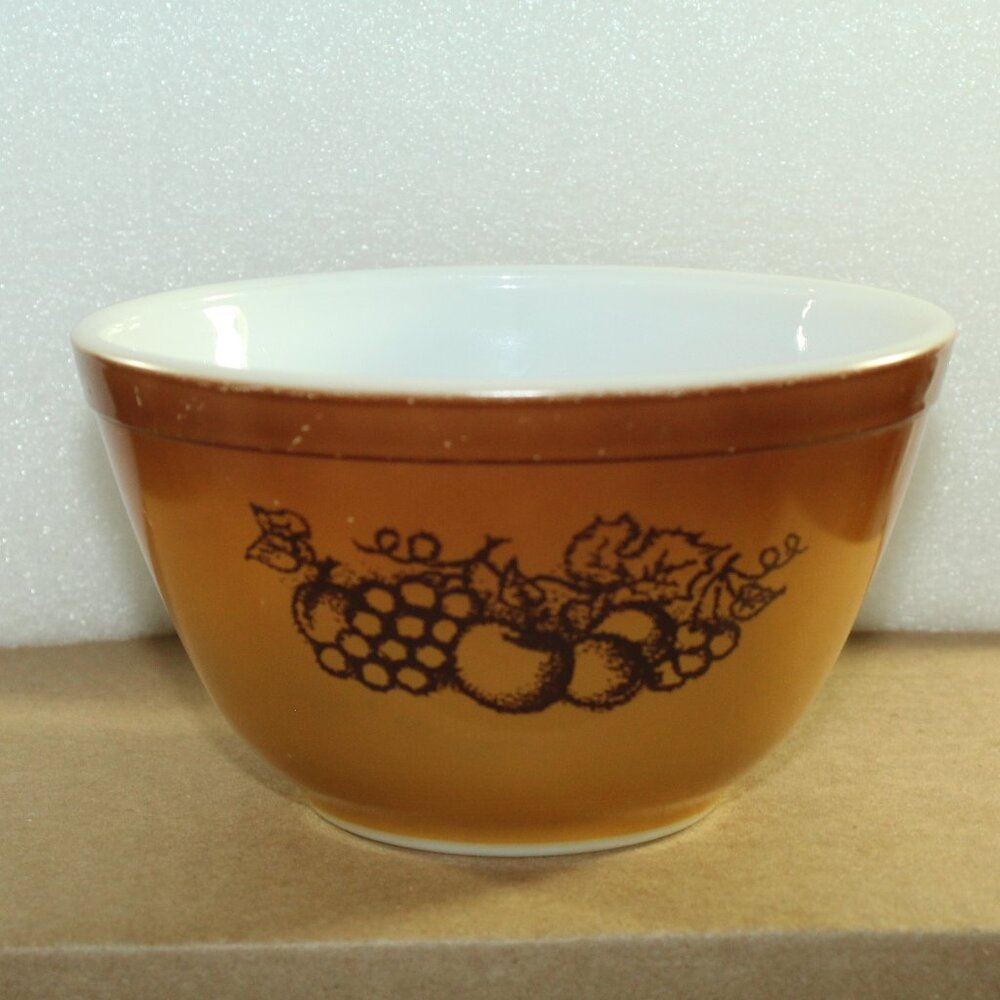 Vintage Pyrex 401 - 1 1/2 Pt Old Orchard Brown Nesting Mixing Bowl - Single Bowl